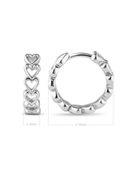 Open Heart Hoop Earrings in Rhodium Plated Sterling Silver