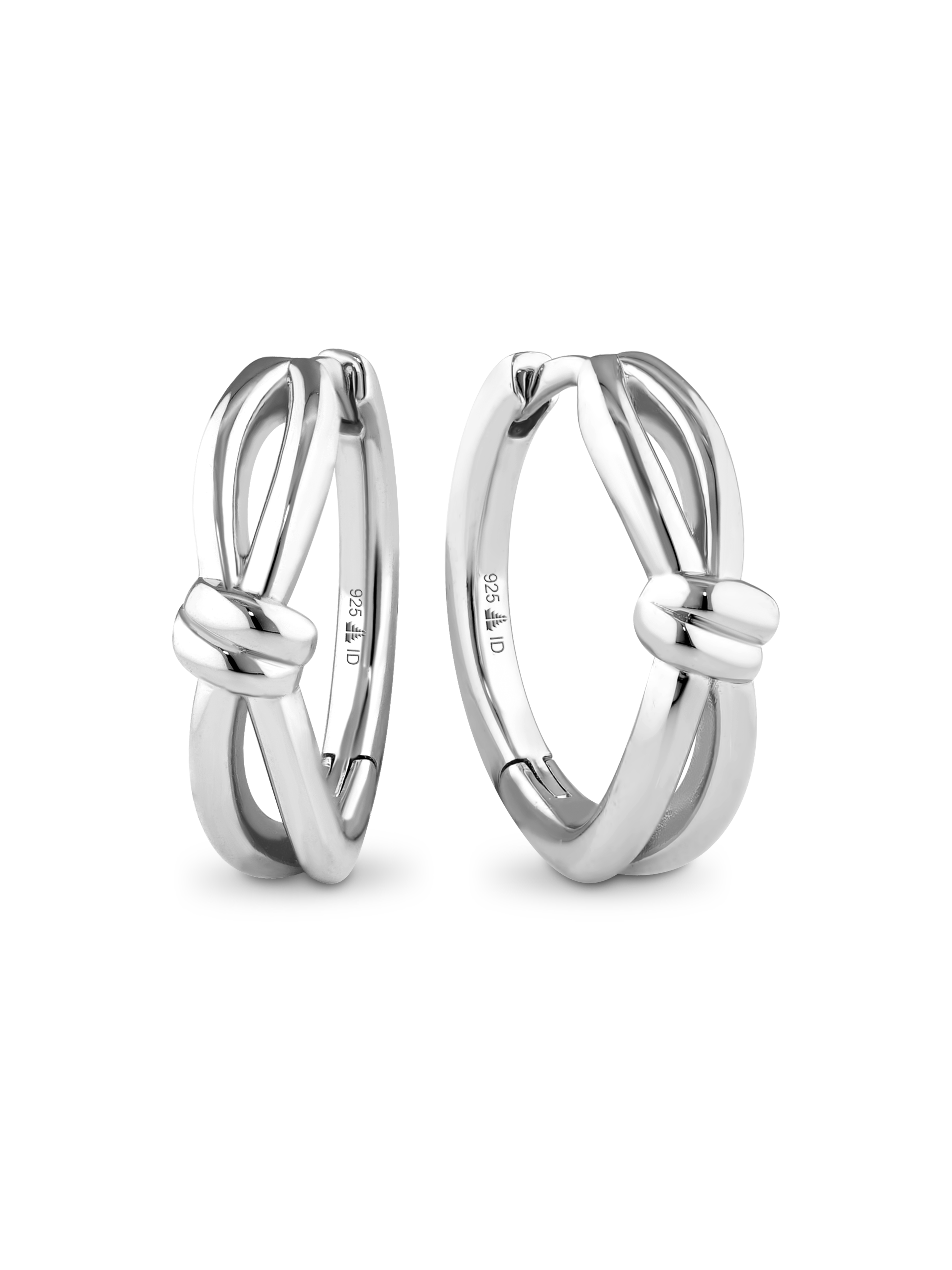Love Knot Hoop Earrings in Rhodium Plated Sterling Silver#sterling-silver