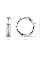 Love Knot Hoop Earrings in Rhodium Plated Sterling Silver