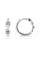 DEVATA Mariner Hoop Earrings in Rhodium Plated Sterling Silver