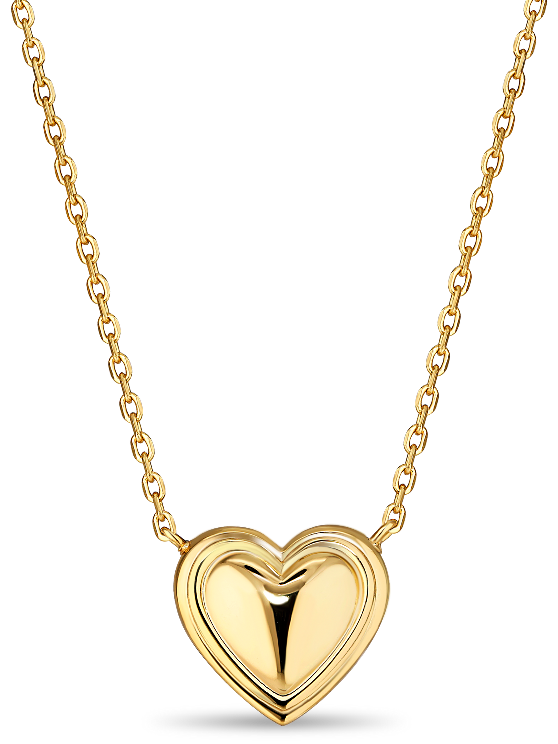 DEVATA Contour-lined Heart Necklace in Gold Plated Sterling Silver#gold-plated