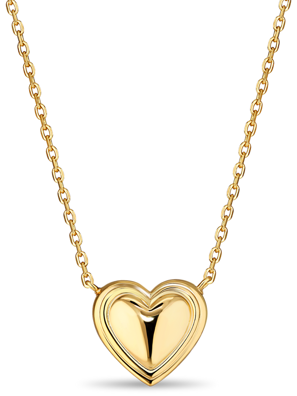 Contour-lined Heart Necklace