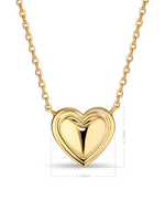 DEVATA Contour-lined Heart Necklace in Gold Plated Sterling Silver