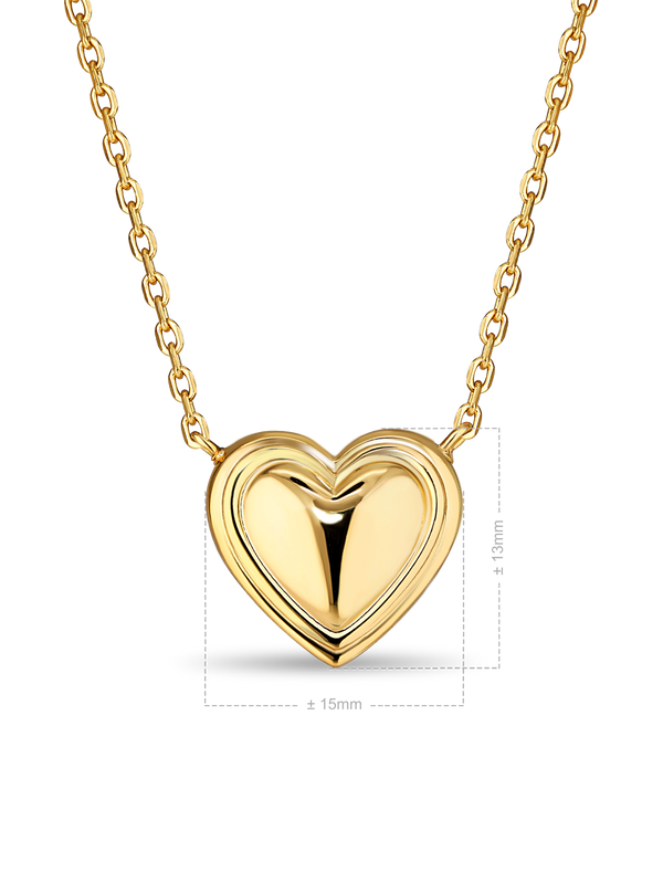 Contour-lined Heart Necklace