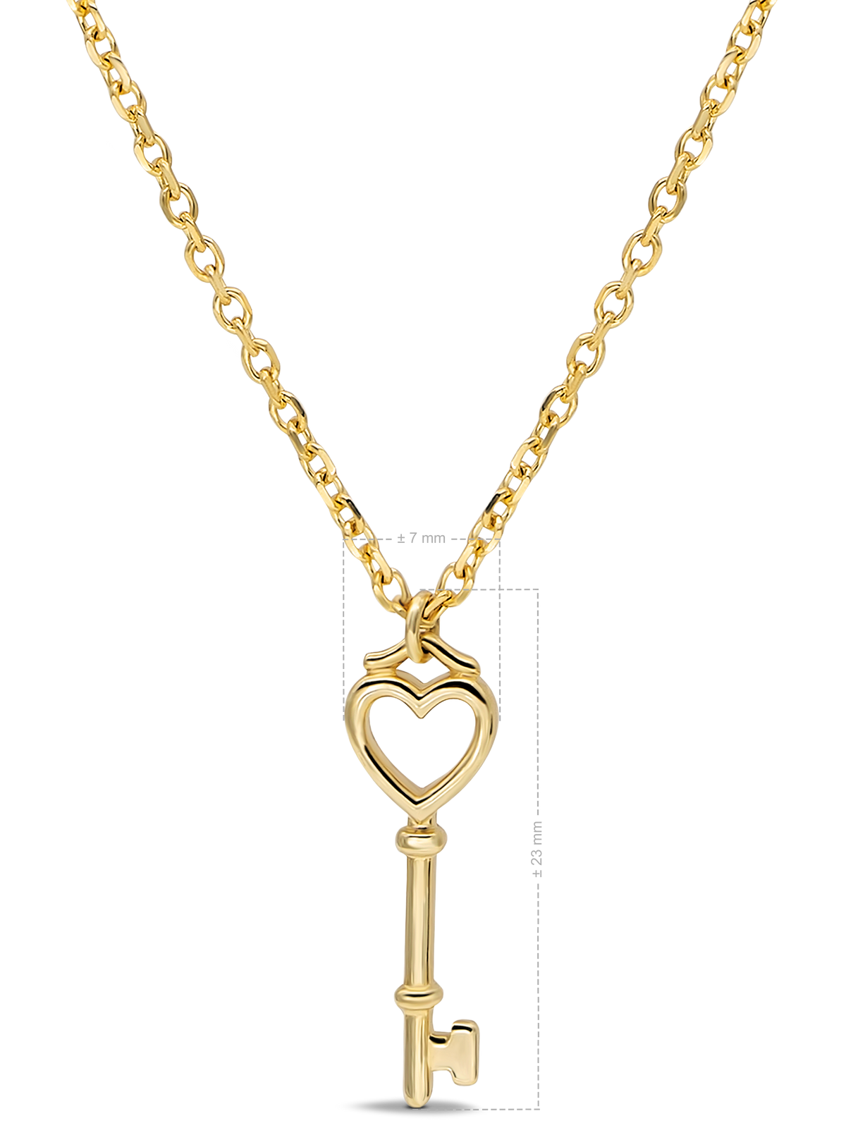 DEVATA 14K Gold Heart Key Pendant Necklace