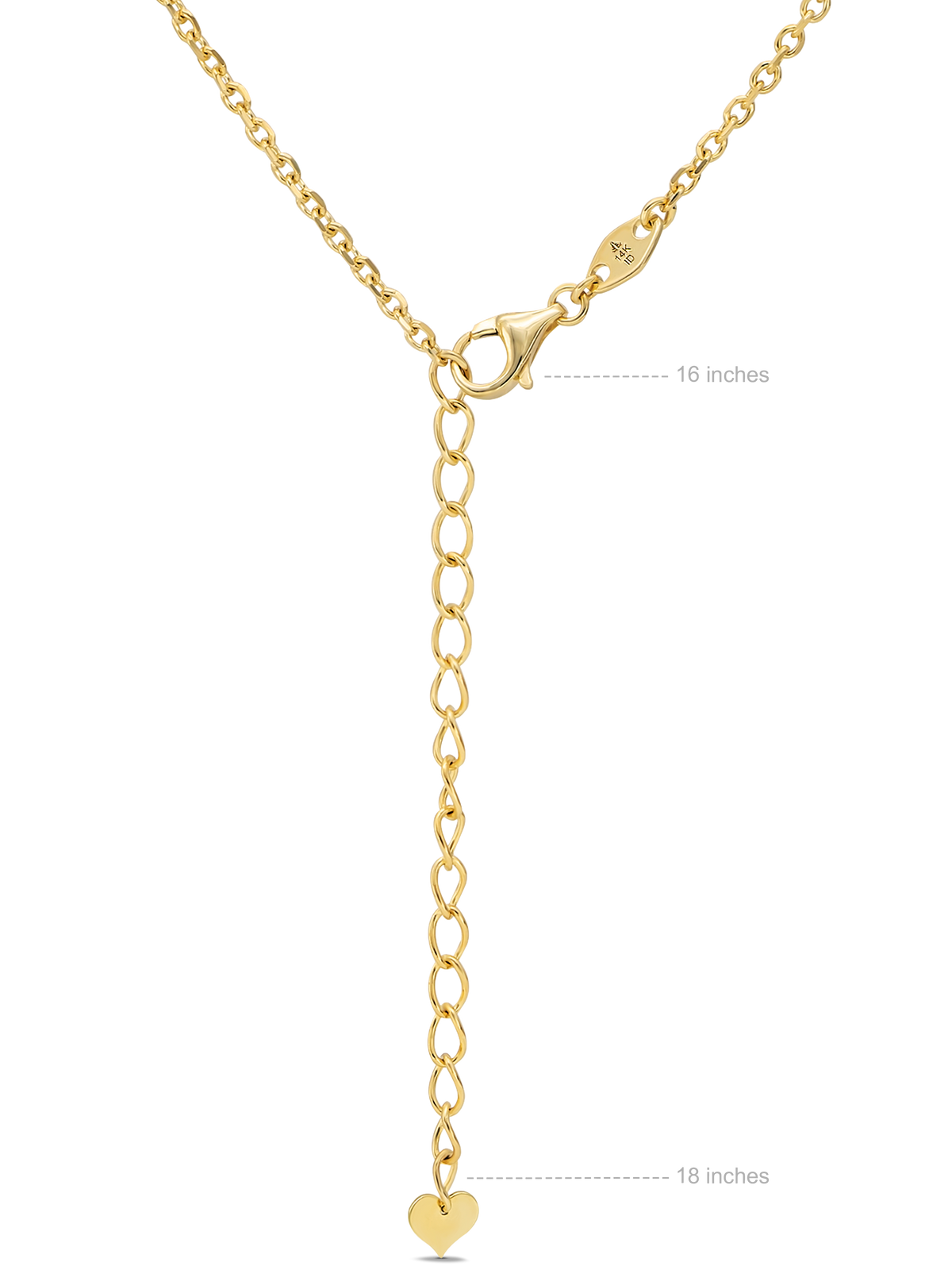 DEVATA 14K Gold Heart Key Pendant Necklace