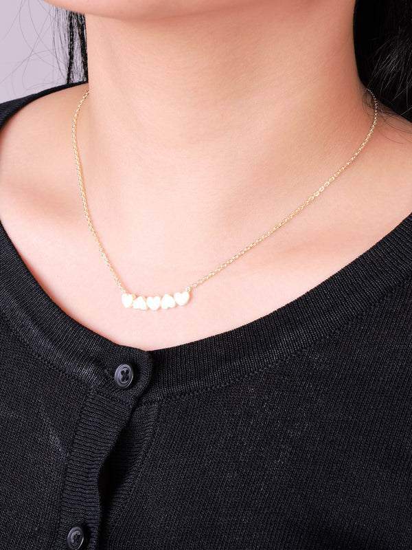 DEVATA Gold Sweet Heart Chain Necklace