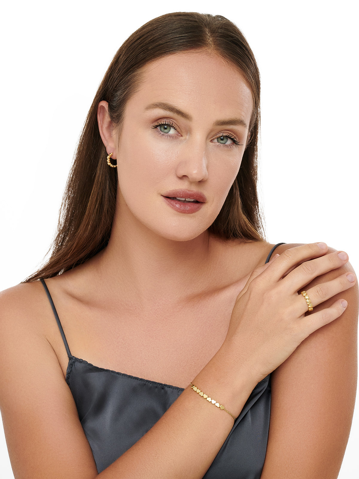 DEVATA Sweet Heart Ring in Gold Plated Sterling Silver