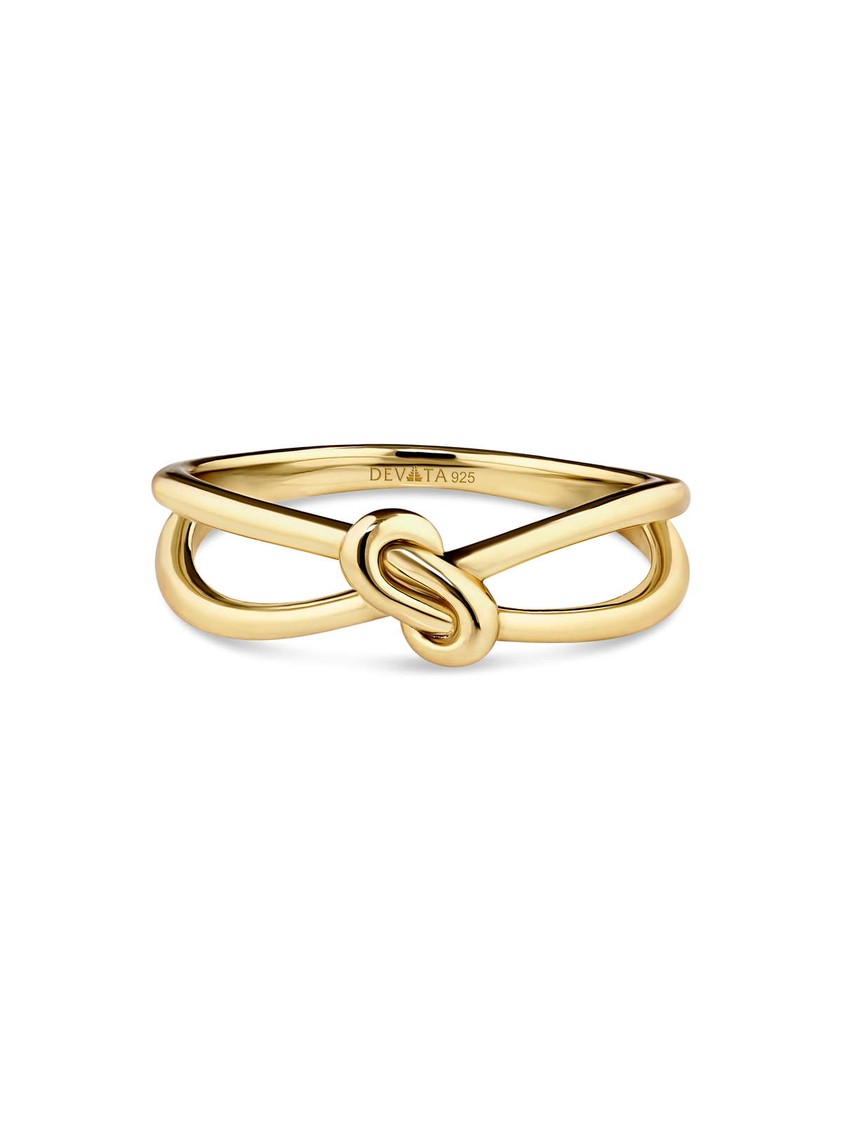 Love Knot Ring in Gold Plated Sterling Silver