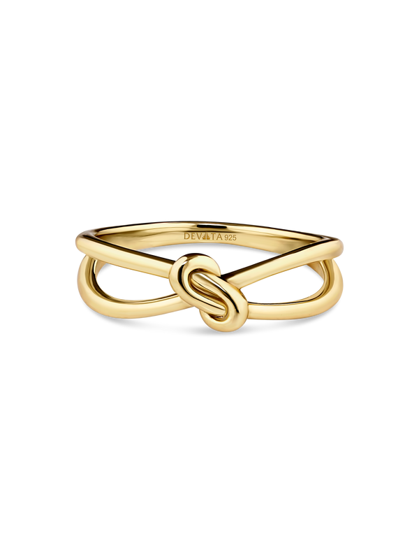 Love Knot Ring in Gold Plated Sterling Silver