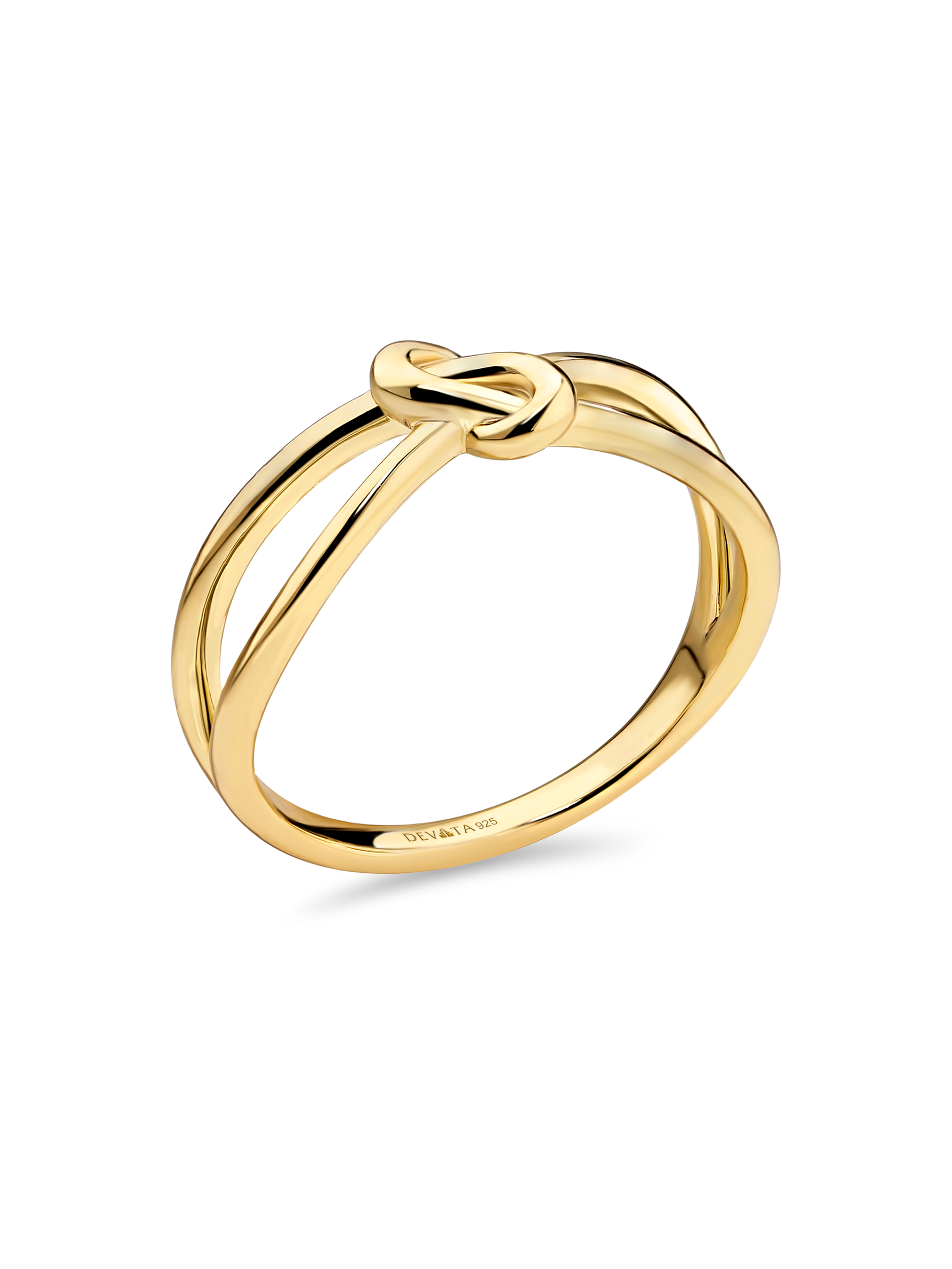 Love Knot Ring in Gold Plated Sterling Silver