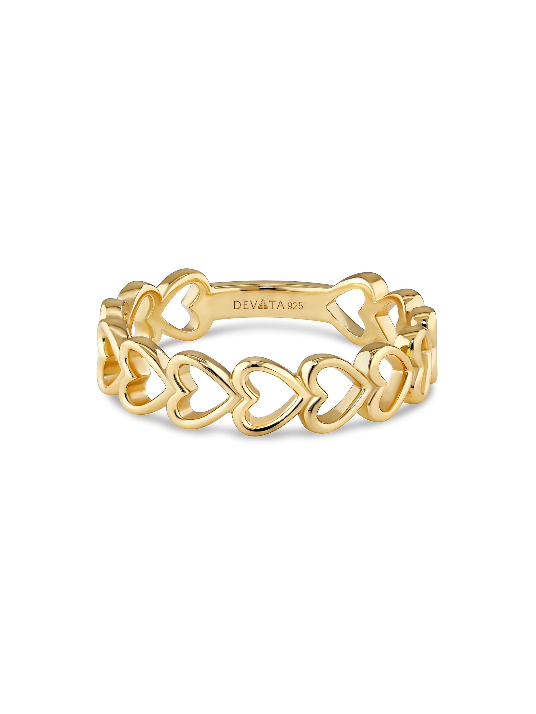 DEVATA Open Heart Ring in Gold Plated Sterling Silver#gold-plated