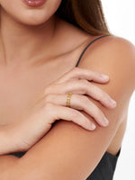 DEVATA Open Heart Ring in Gold Plated Sterling Silver