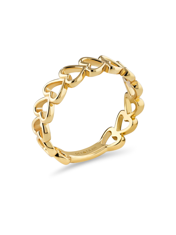 Gold Plated Sterling Silver Open Heart Ring