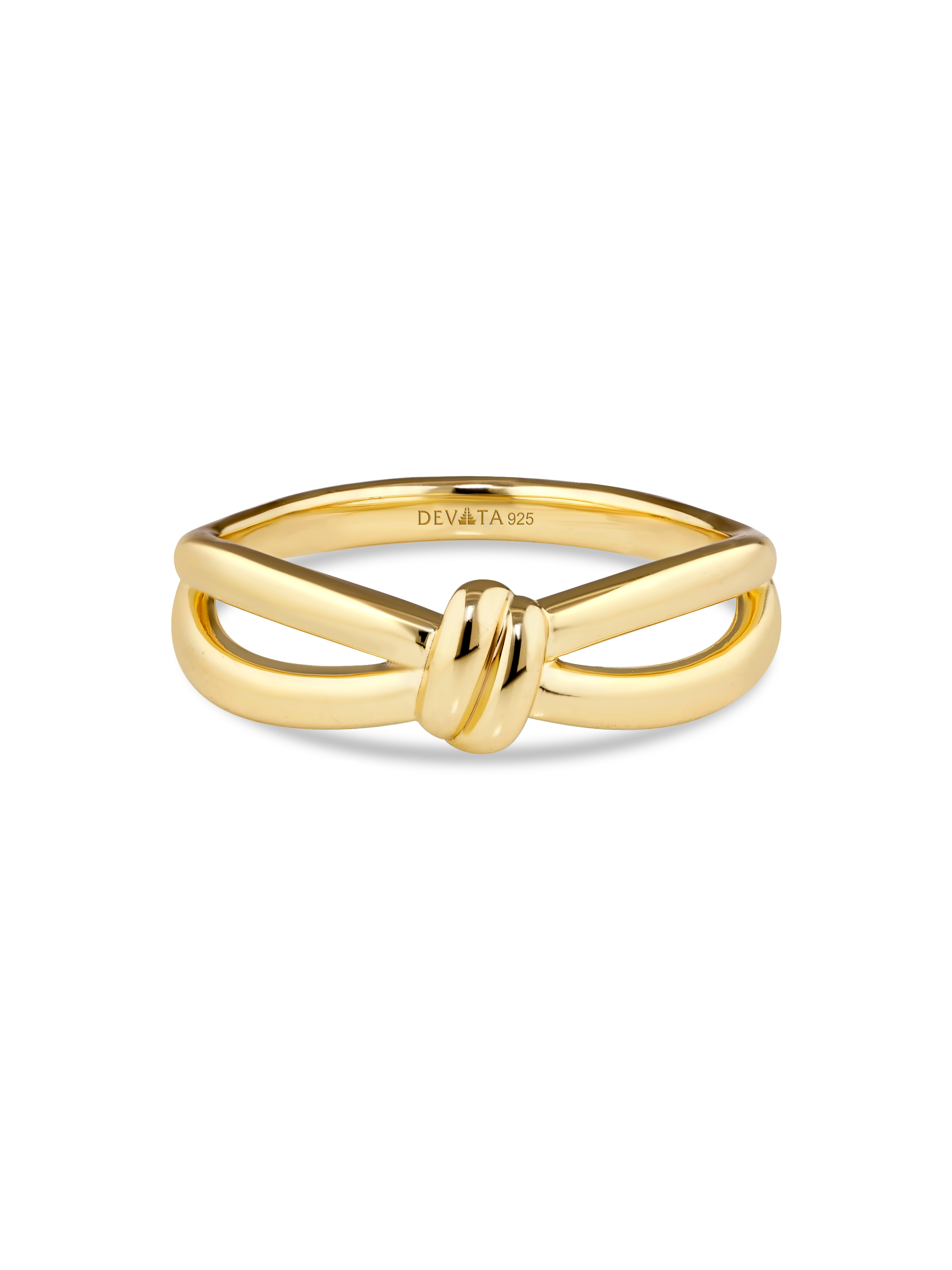 Love Knot Ring in Gold Plated Sterling Silver#gold-plated