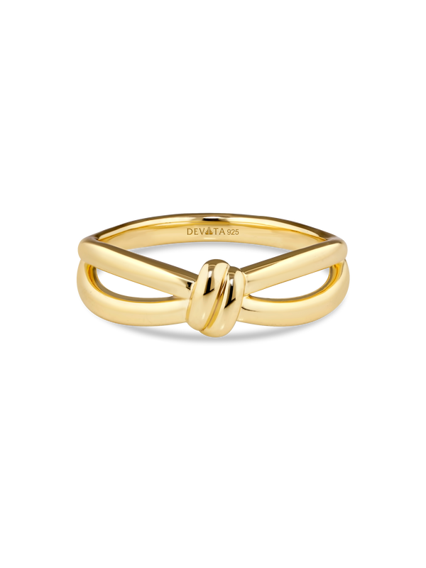 Love Knot Ring in Gold Plated Sterling Silver