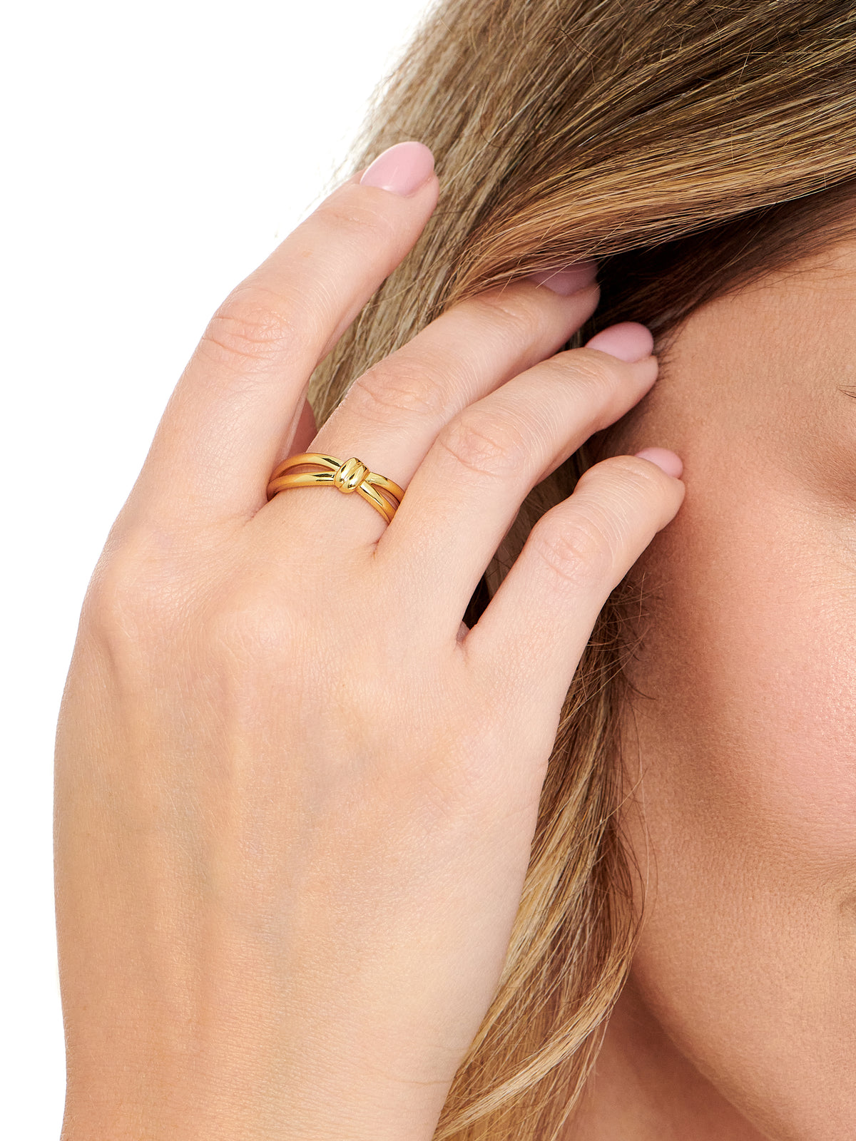 Love Knot Ring in Gold Plated Sterling Silver