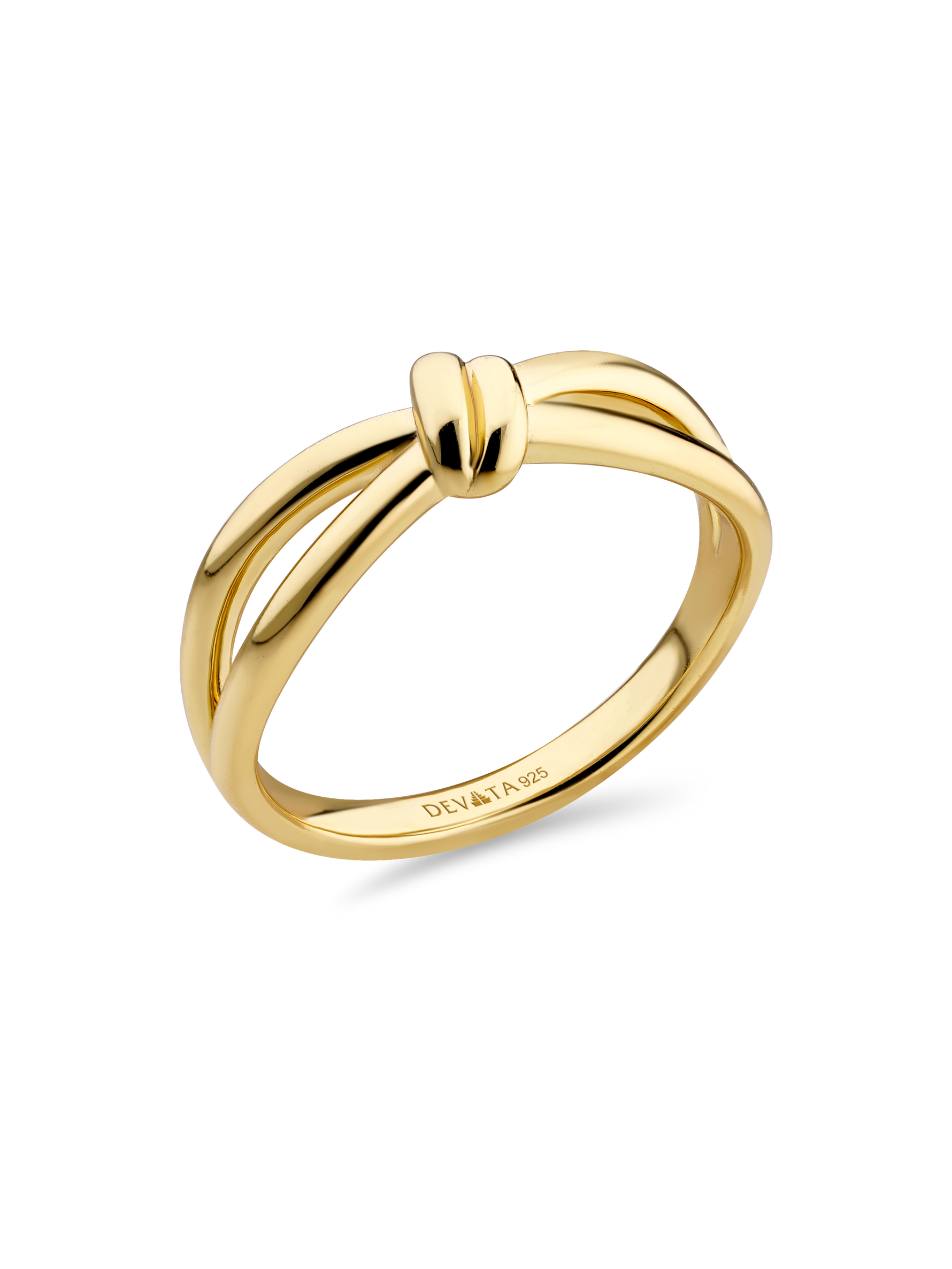 Love Knot Ring in Gold Plated Sterling Silver