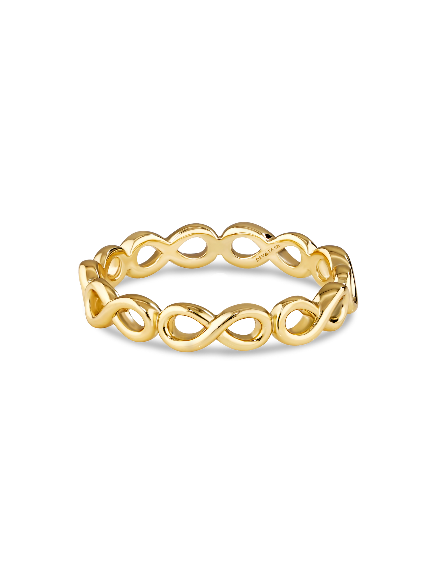 DEVATA Infinity Eternity Ring in Gold Plated Sterling Silver