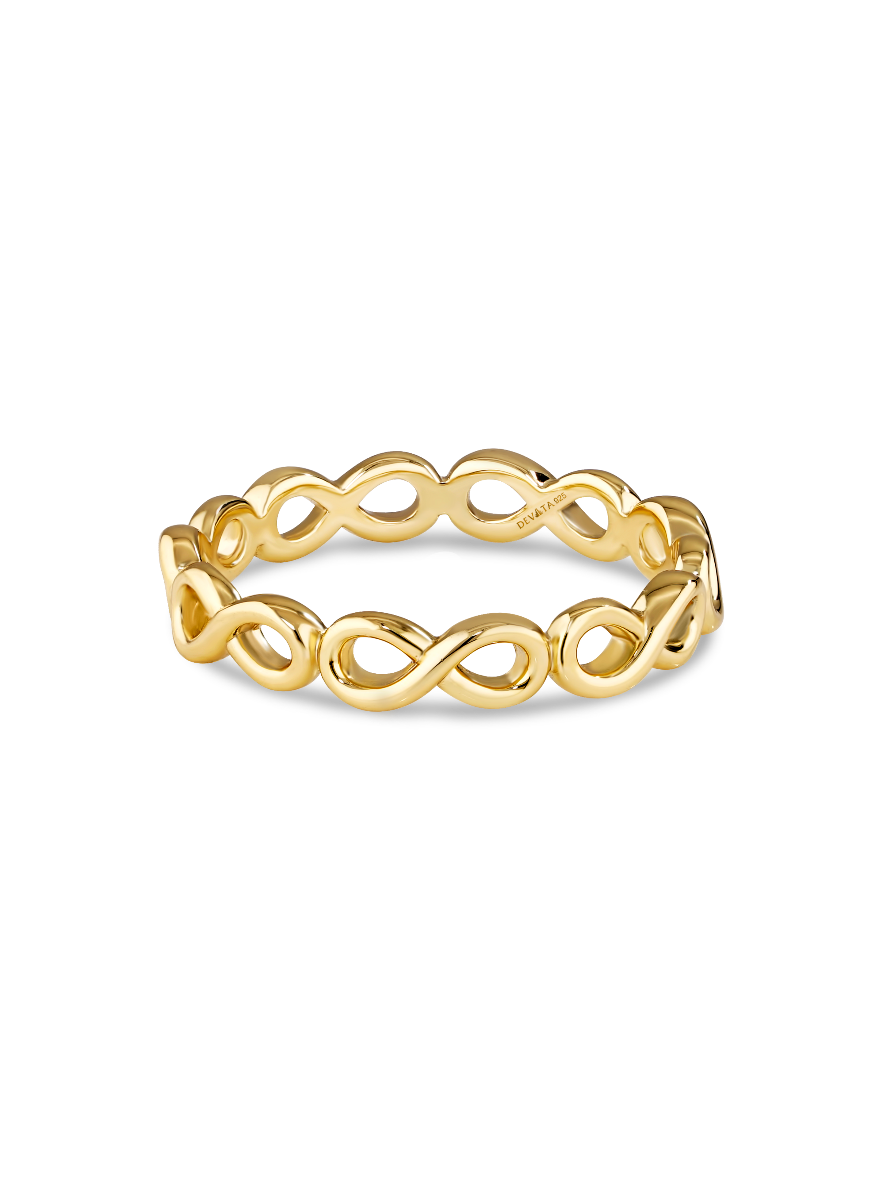 Gold Plated Sterling Silver Infinity Eternity Ring