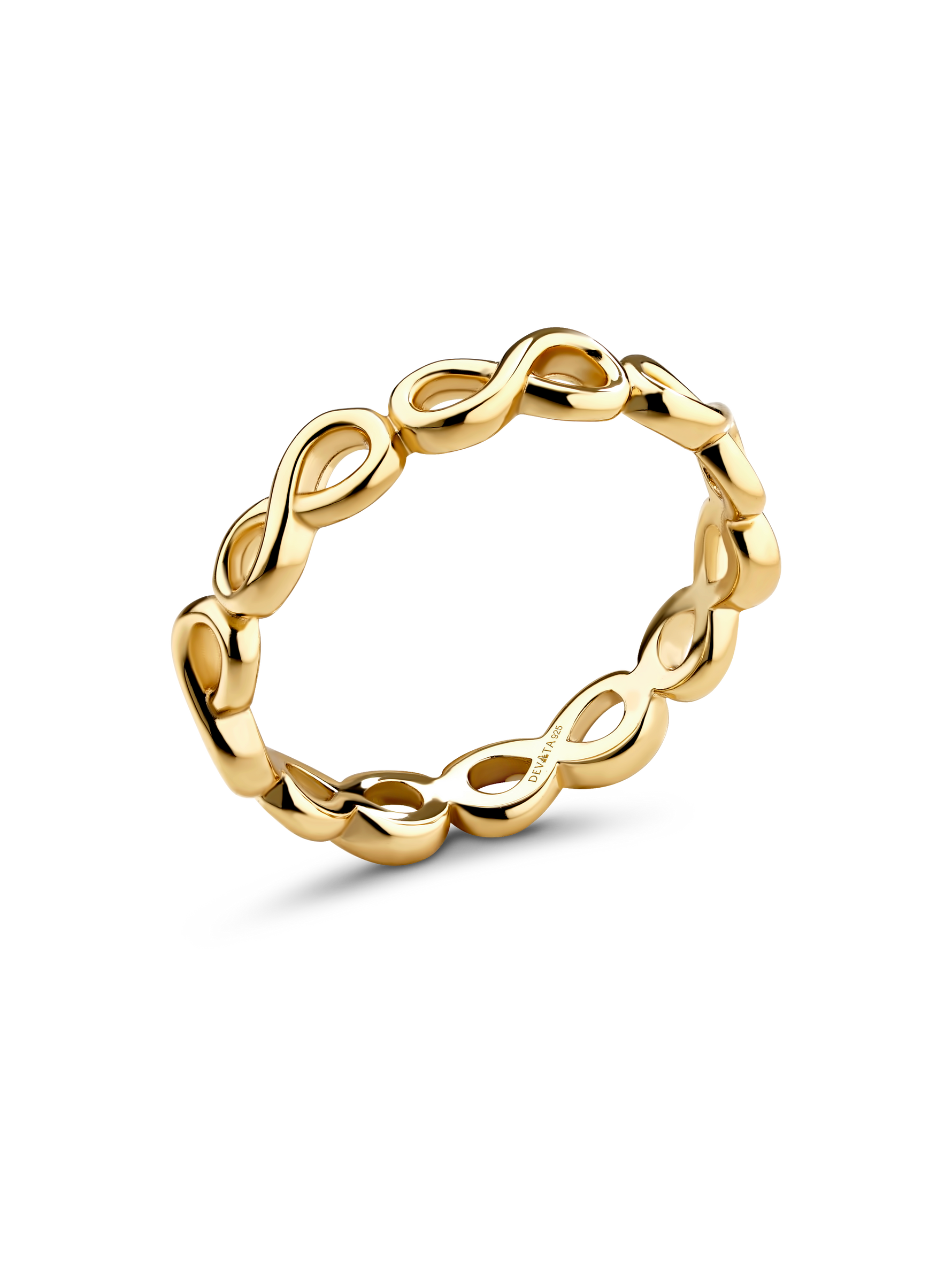DEVATA Infinity Eternity Ring in Gold Plated Sterling Silver