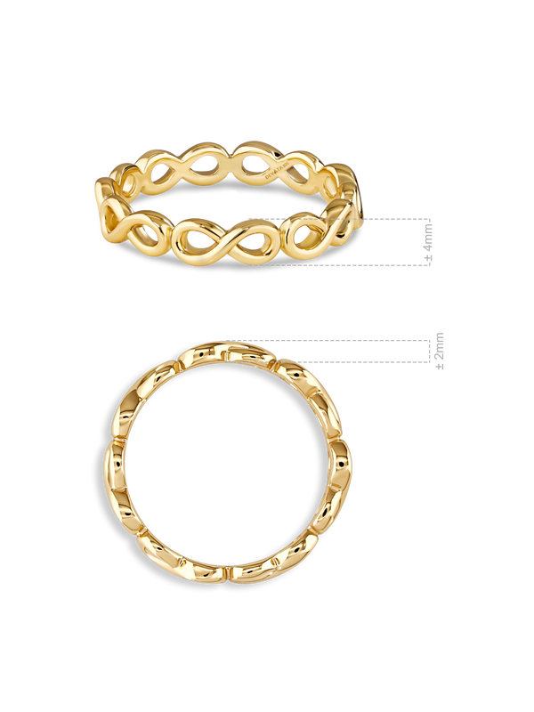 Infinity Eternity Ring in Gold Plated Sterling Silver