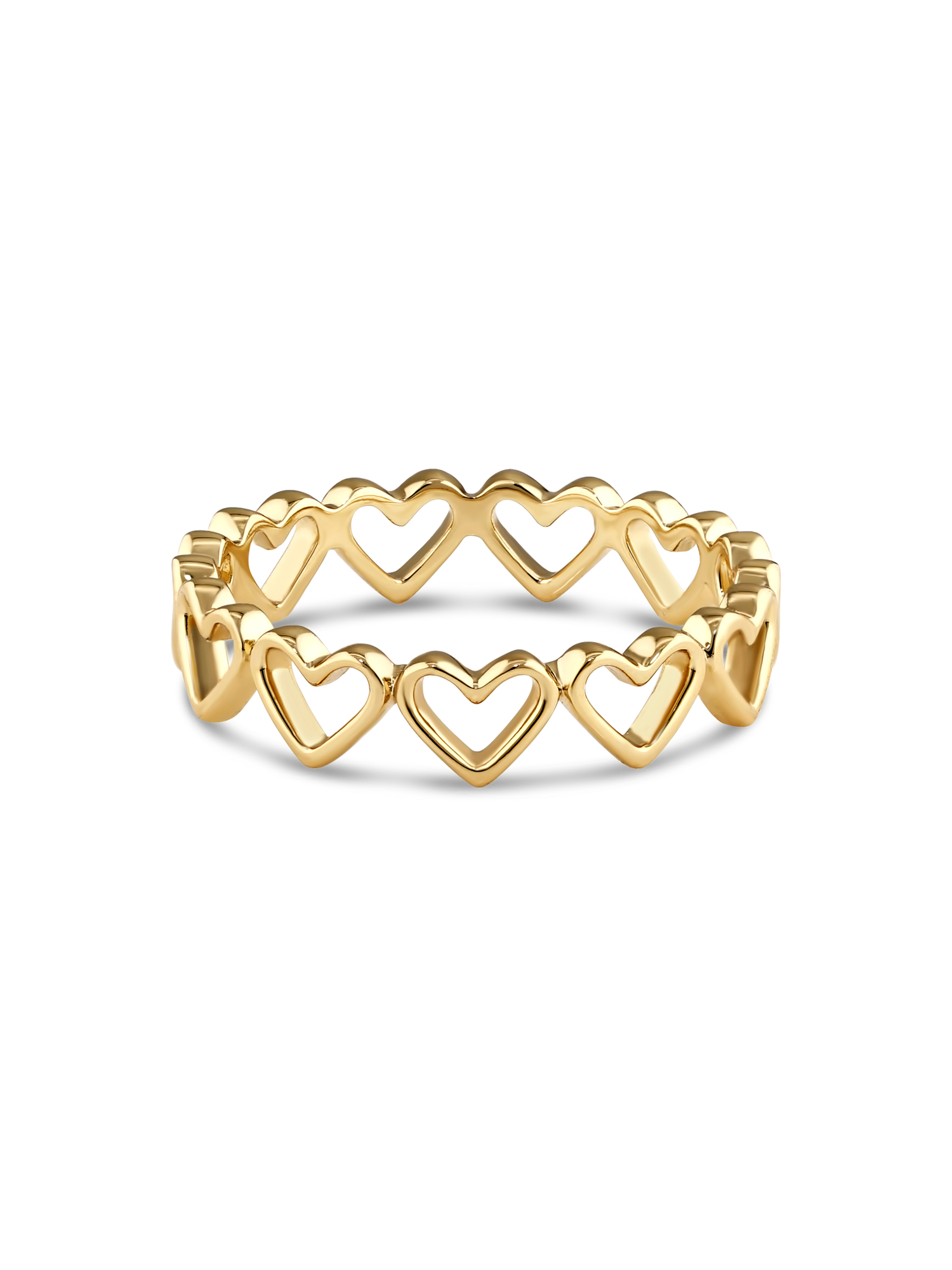 Open Heart Eternity Ring in Gold Plated Sterling Silver