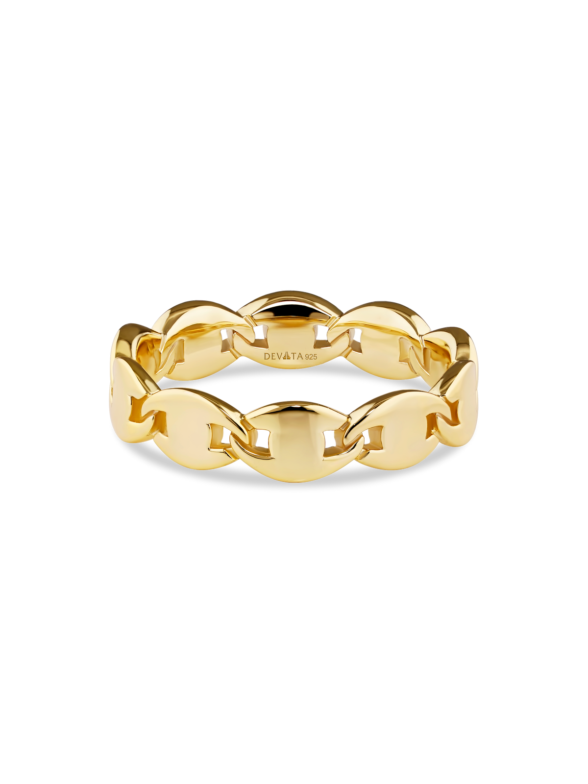 DEVATA Mariner Link Ring in Gold Plated Sterling Silver