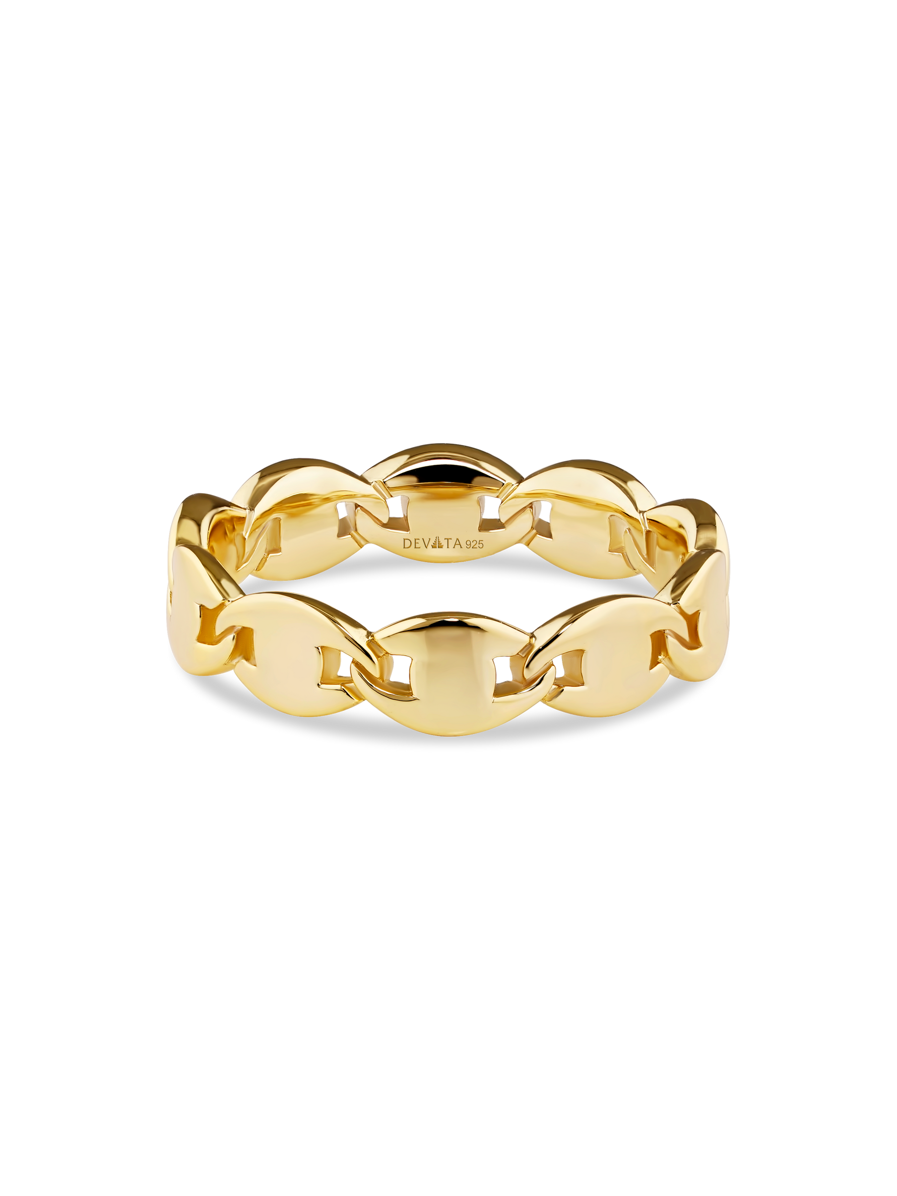 DEVATA Mariner Link Ring in Gold Plated Sterling Silver#gold-plated