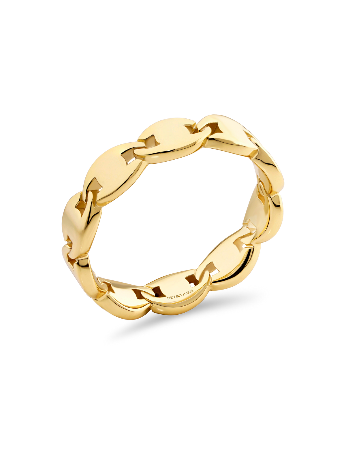 DEVATA Mariner Link Ring in Gold Plated Sterling Silver