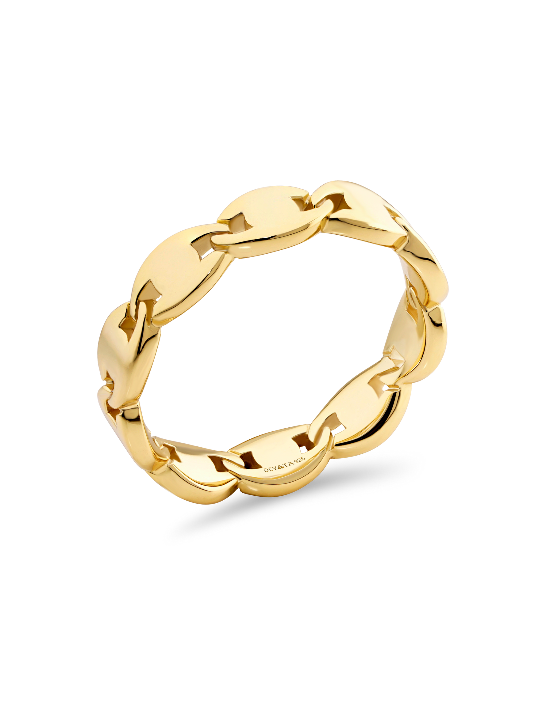 DEVATA Mariner Link Ring in Gold Plated Sterling Silver