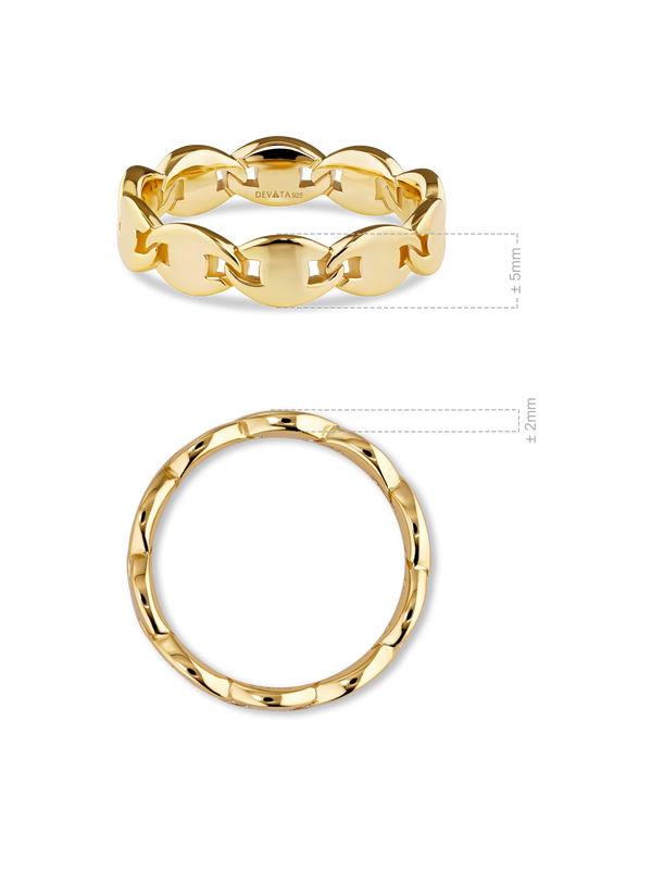 Mariner Link Ring in Gold Plated Sterling Silver
