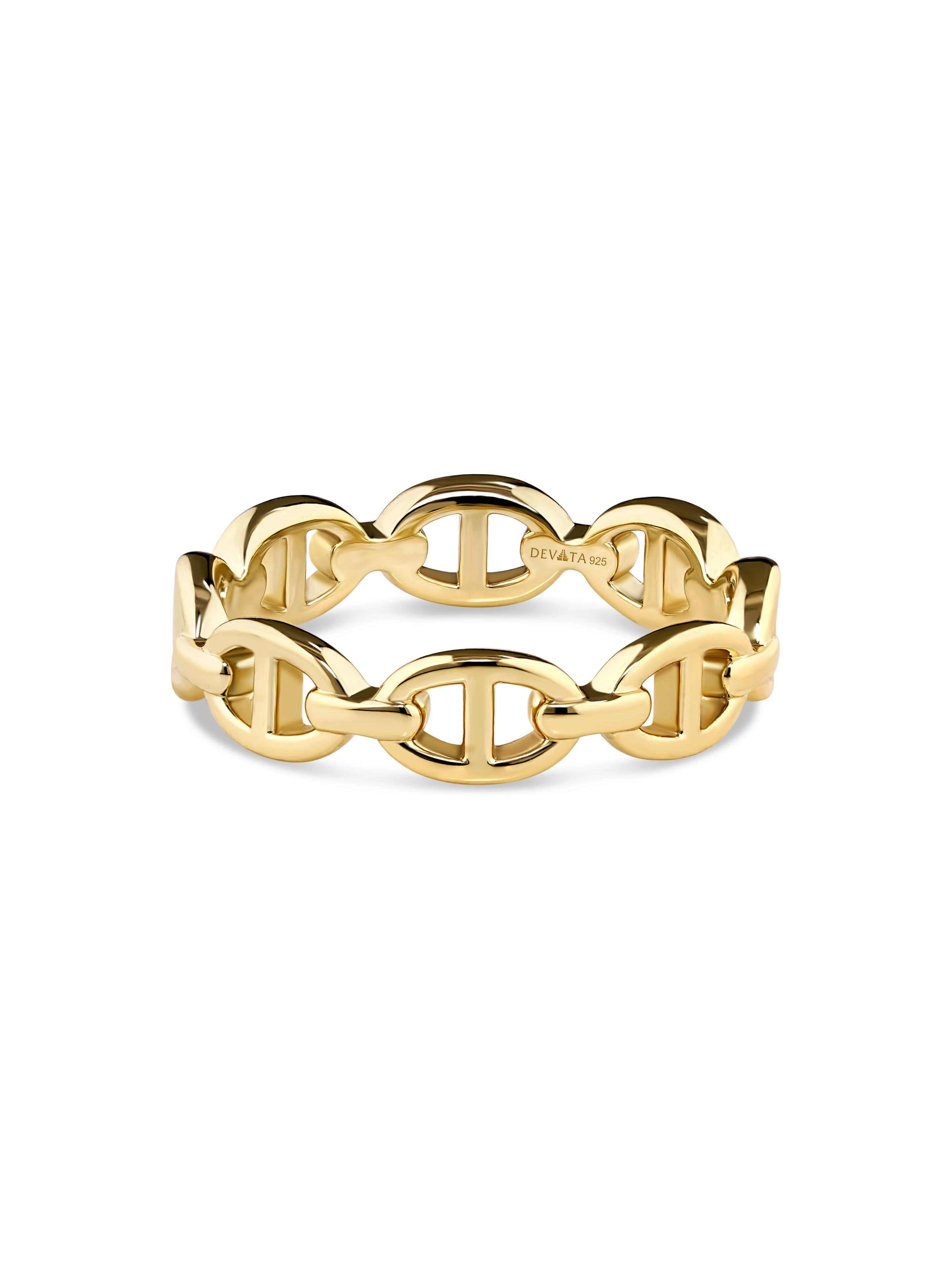 DEVATA Mariner Link Ring in Gold Plated Sterling Silver#gold-plated
