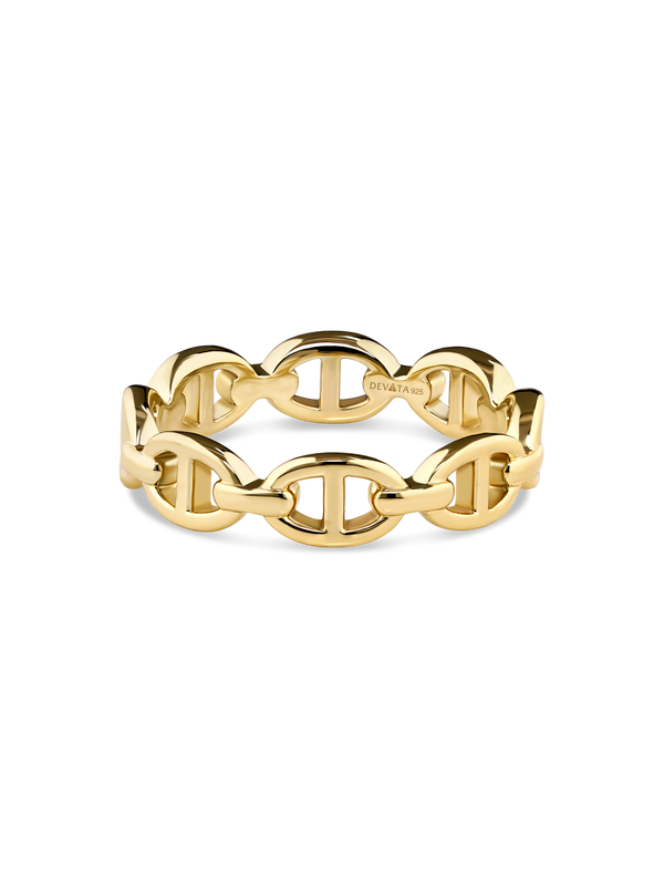Mariner Link Ring in Gold Plated Sterling Silver