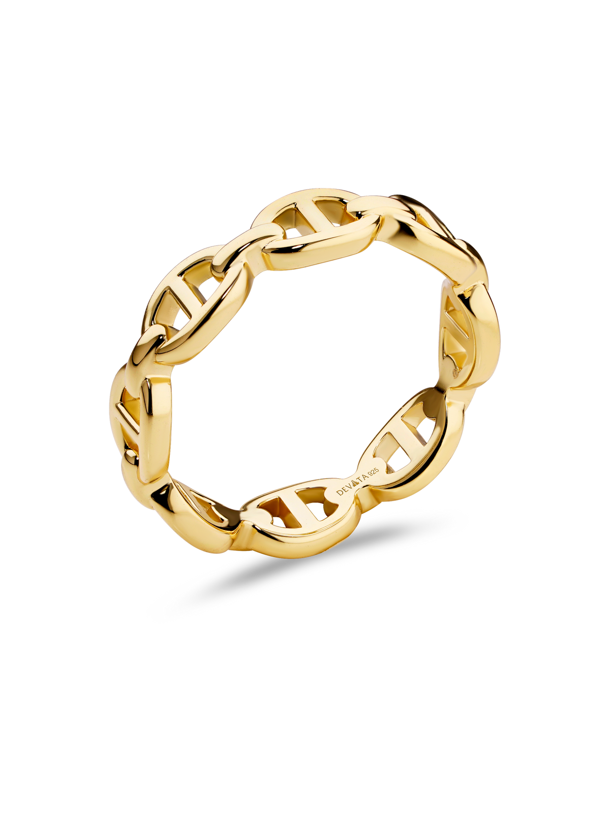 DEVATA Mariner Link Ring in Gold Plated Sterling Silver