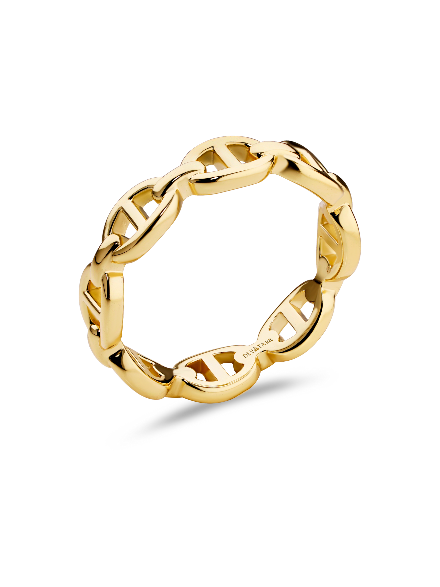 DEVATA Mariner Link Ring in Gold Plated Sterling Silver