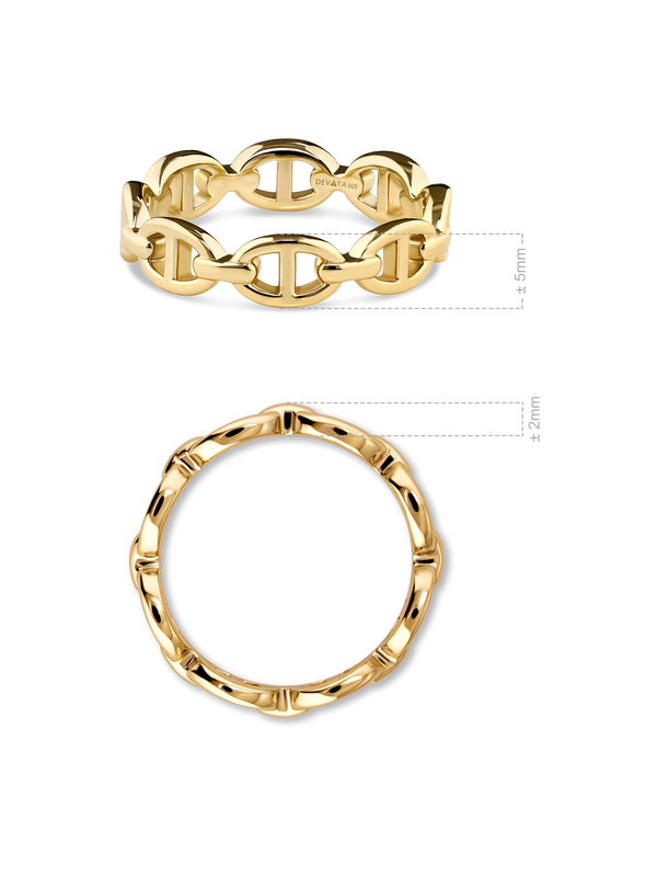 Mariner Link Ring in Gold Plated Sterling Silver