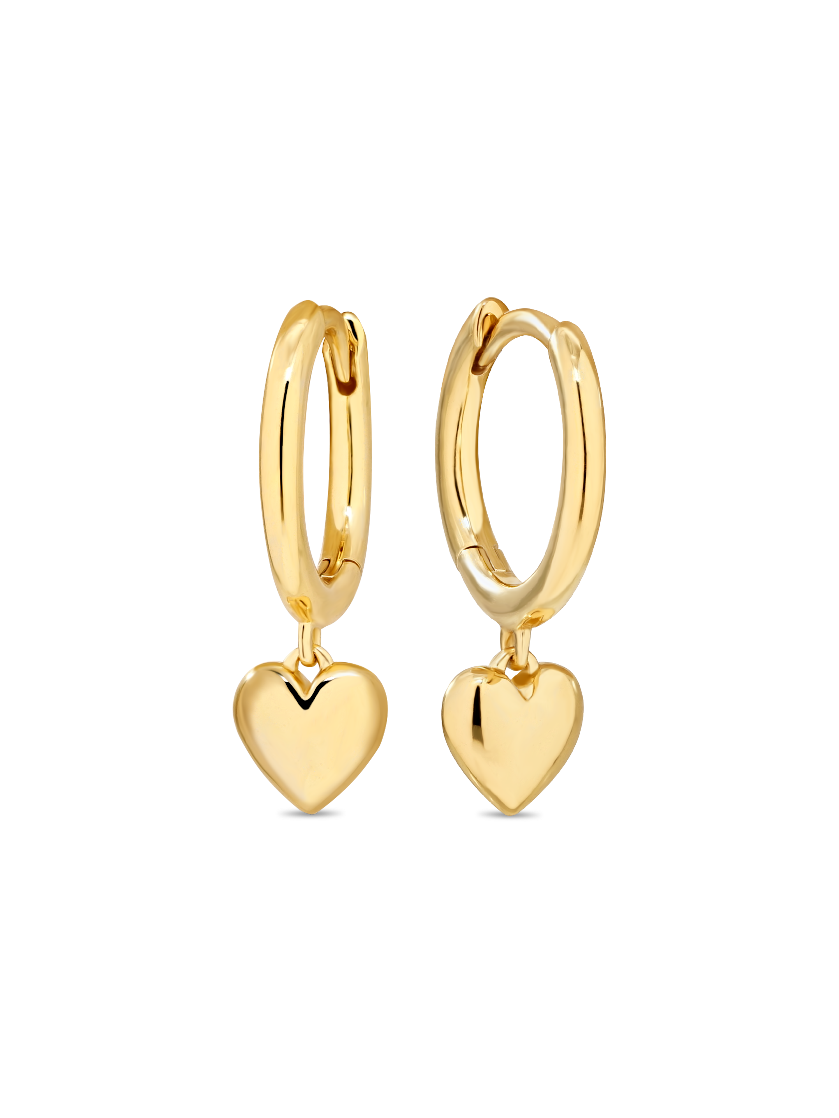 Heart Hoop Earrings in Gold Plated Sterling Silver#gold-plated