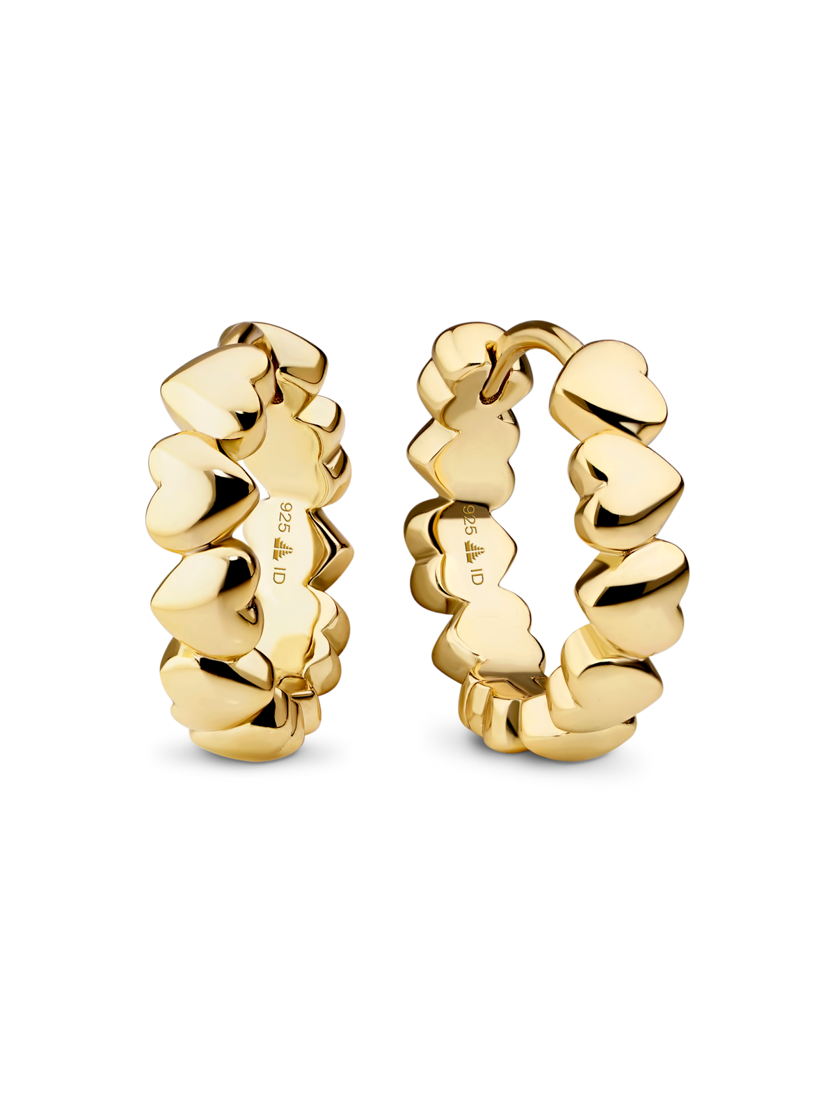 Sweet Heart Hoop Earrings in Gold Plated Sterling Silver