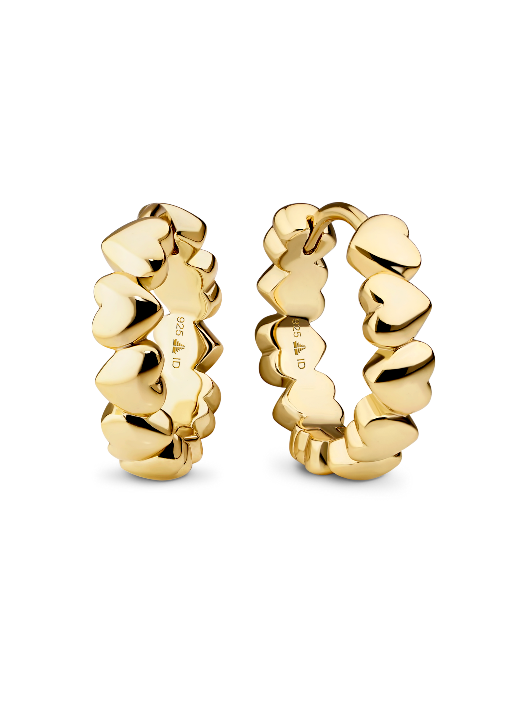 Sweet Heart Hoop Earrings in Gold Plated Sterling Silver