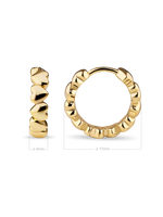 Sweet Heart Hoop Earrings in Gold Plated Sterling Silver