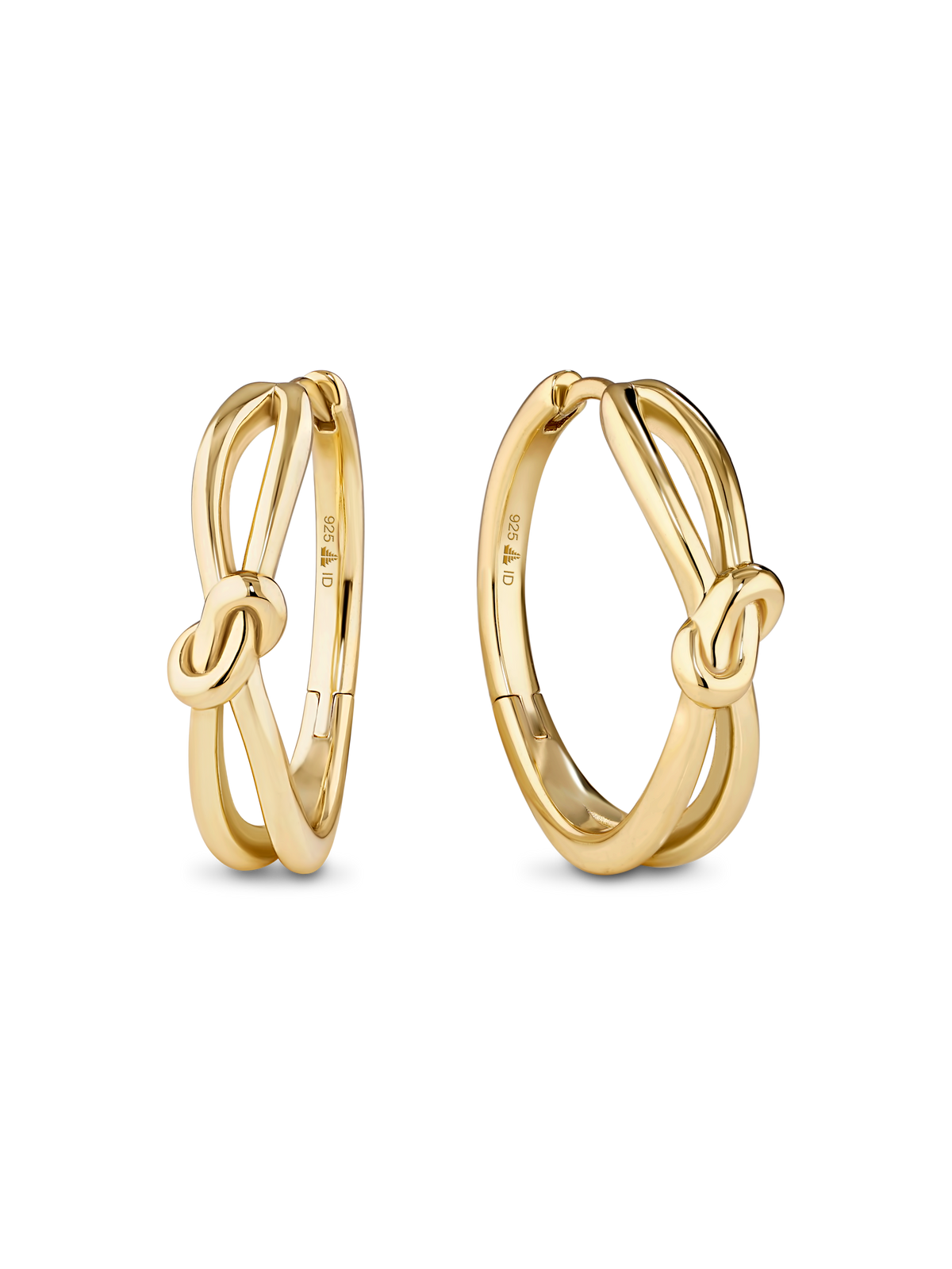Love Knot Hoop Earrings in Gold Plated Sterling Silver