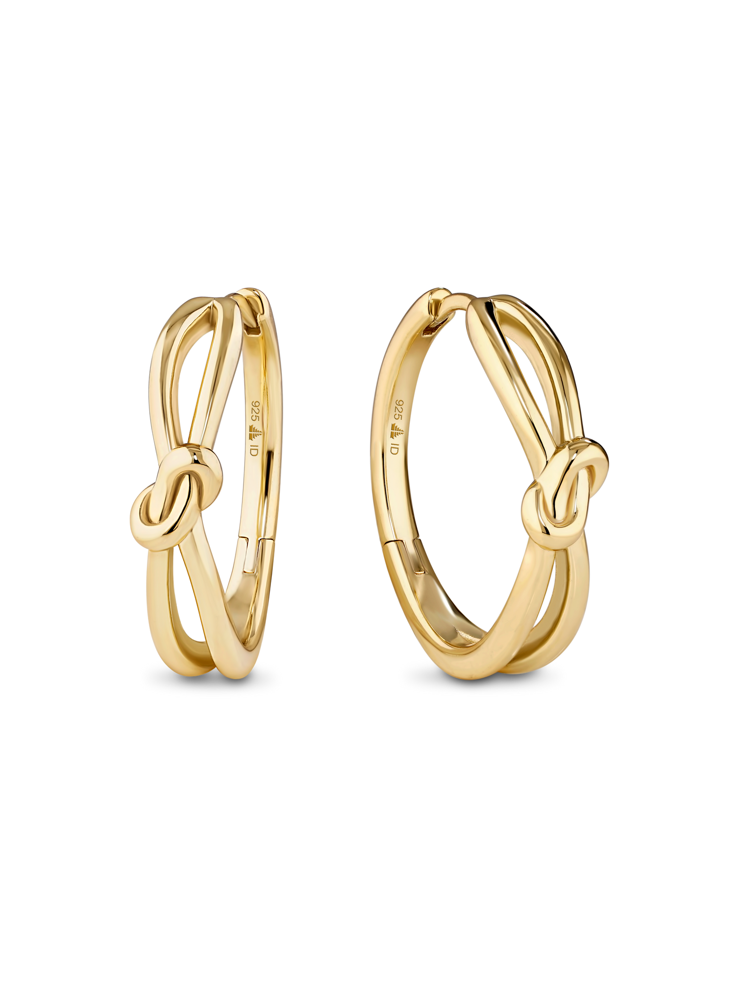 Love Knot Hoop Earrings in Gold Plated Sterling Silver