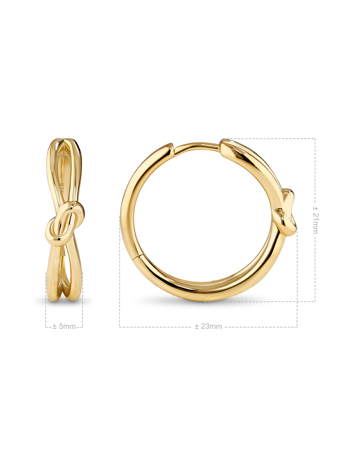 Love Knot Hoop Earrings in Gold Plated Sterling Silver