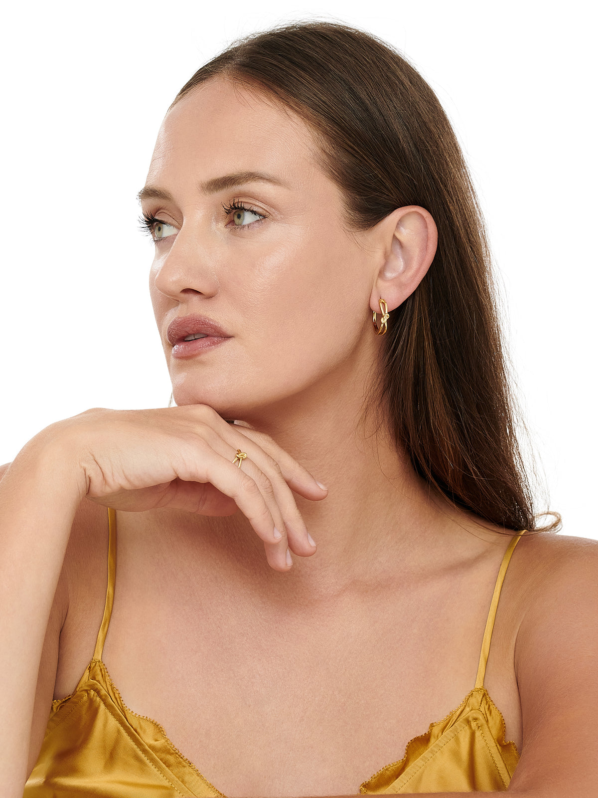 Love Knot Hoop Earrings in Gold Plated Sterling Silver