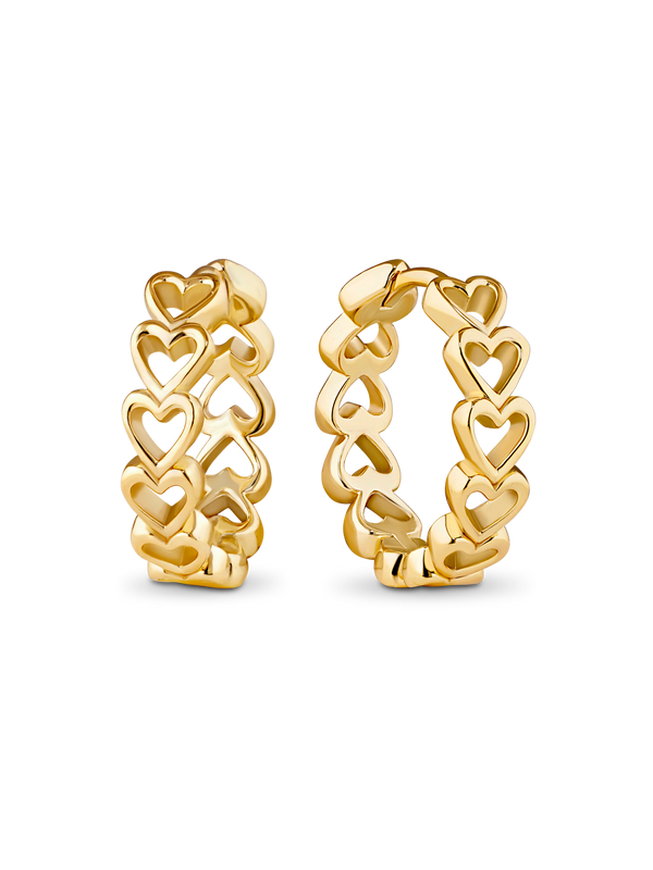 Open Heart Hoop Earrings