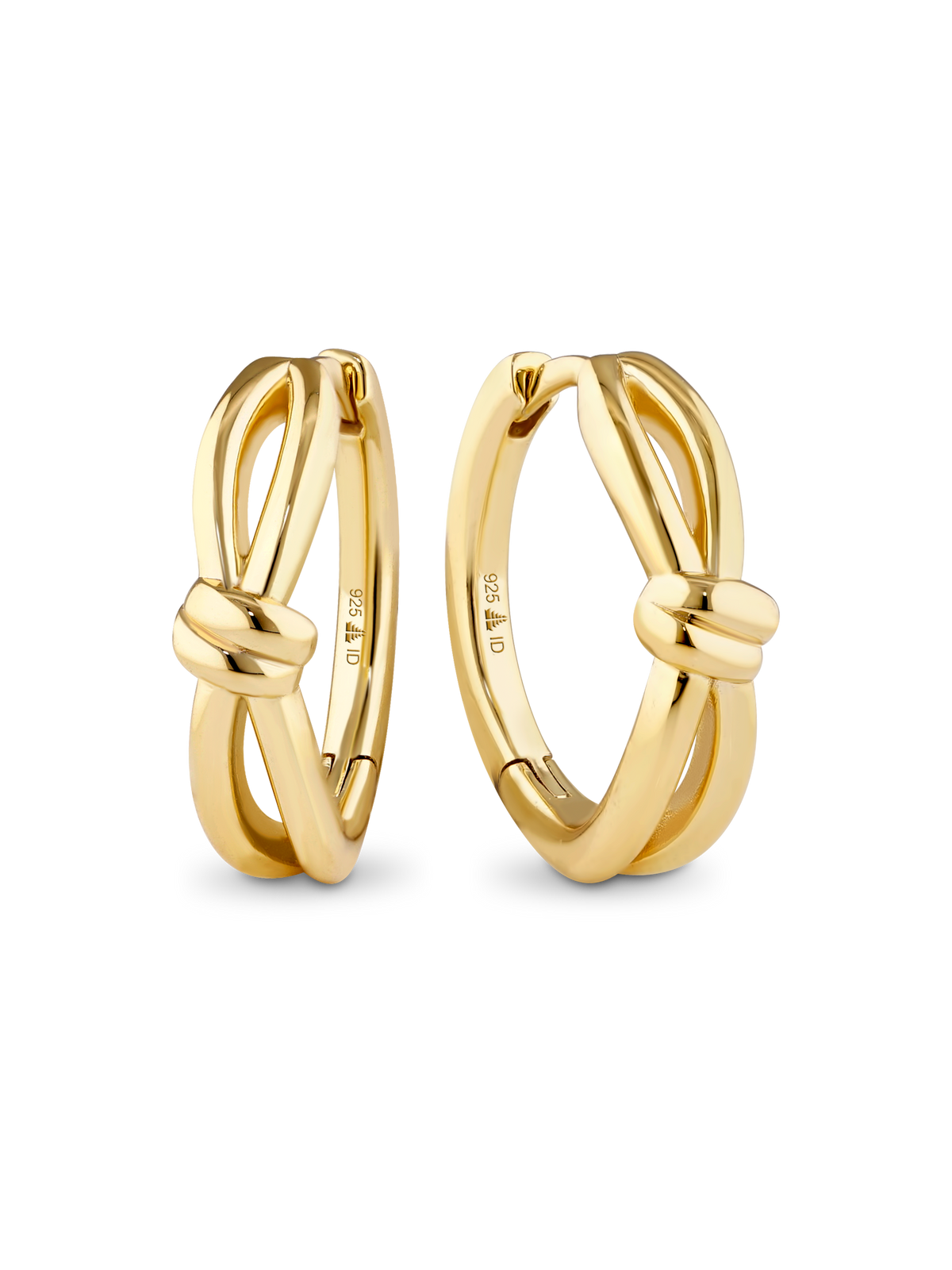 Love Knot Hoop Earrings in Gold Plated Sterling Silver