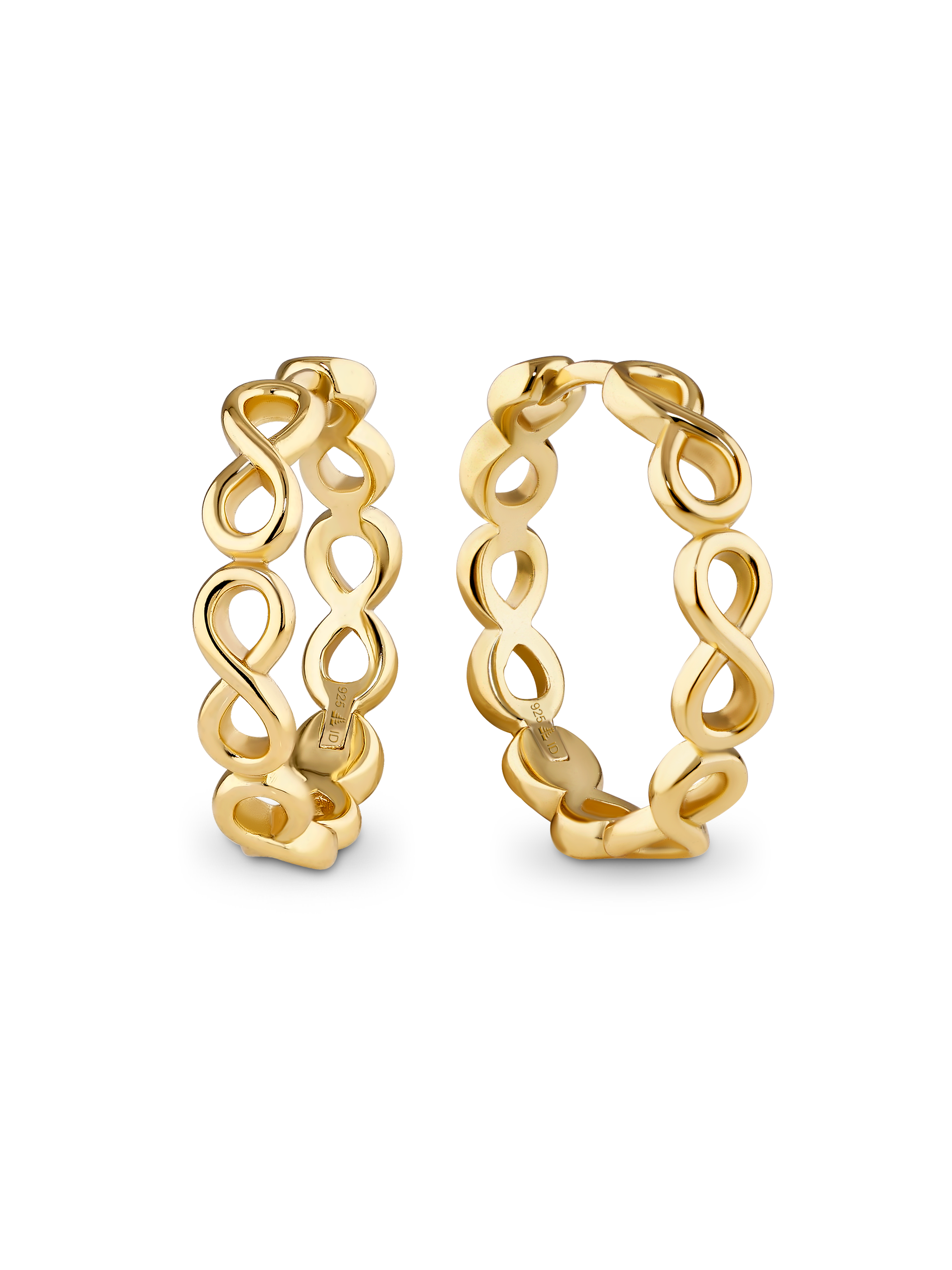 DEVATA Infinity Hoop Earrings in Gold Plated Sterling Silver#gold-plated