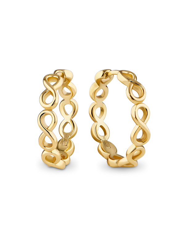Infinity Hoop Earrings in Gold Plated Sterling Silver