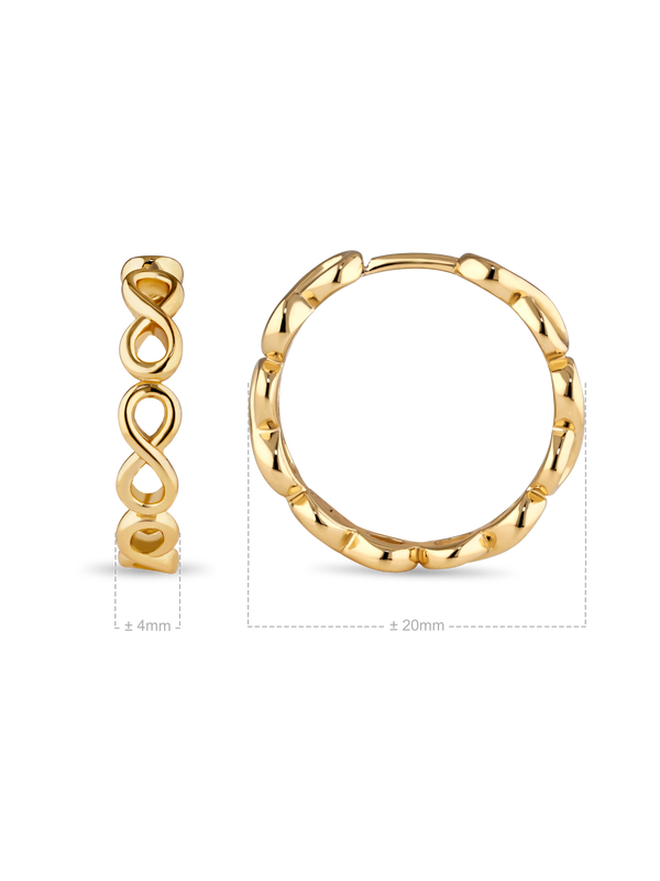 Infinity Hoop Earrings in Gold Plated Sterling Silver